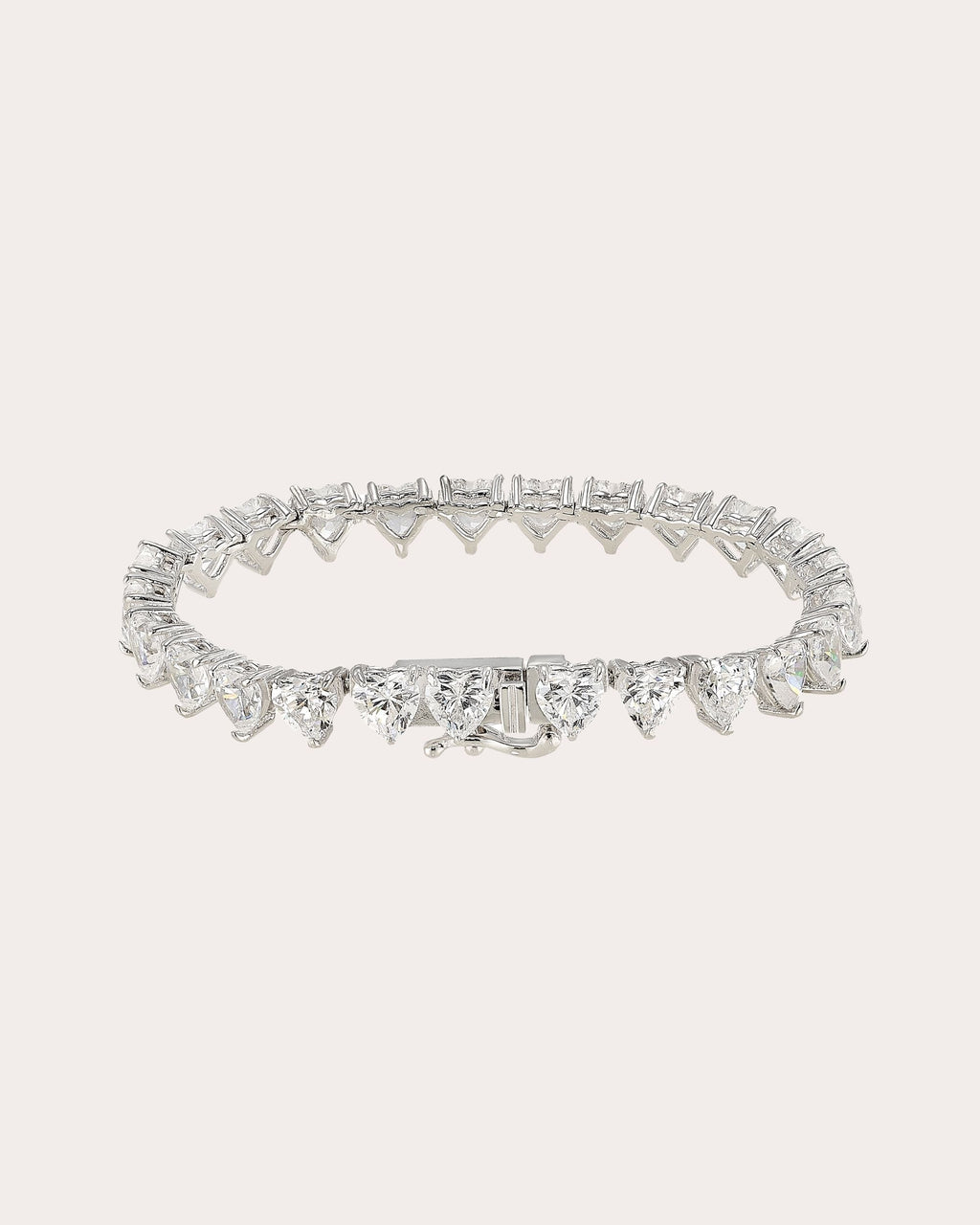18K Gold and Rhodium Vermeil Lab-Grown Diamond Eternity Heart Bracelet