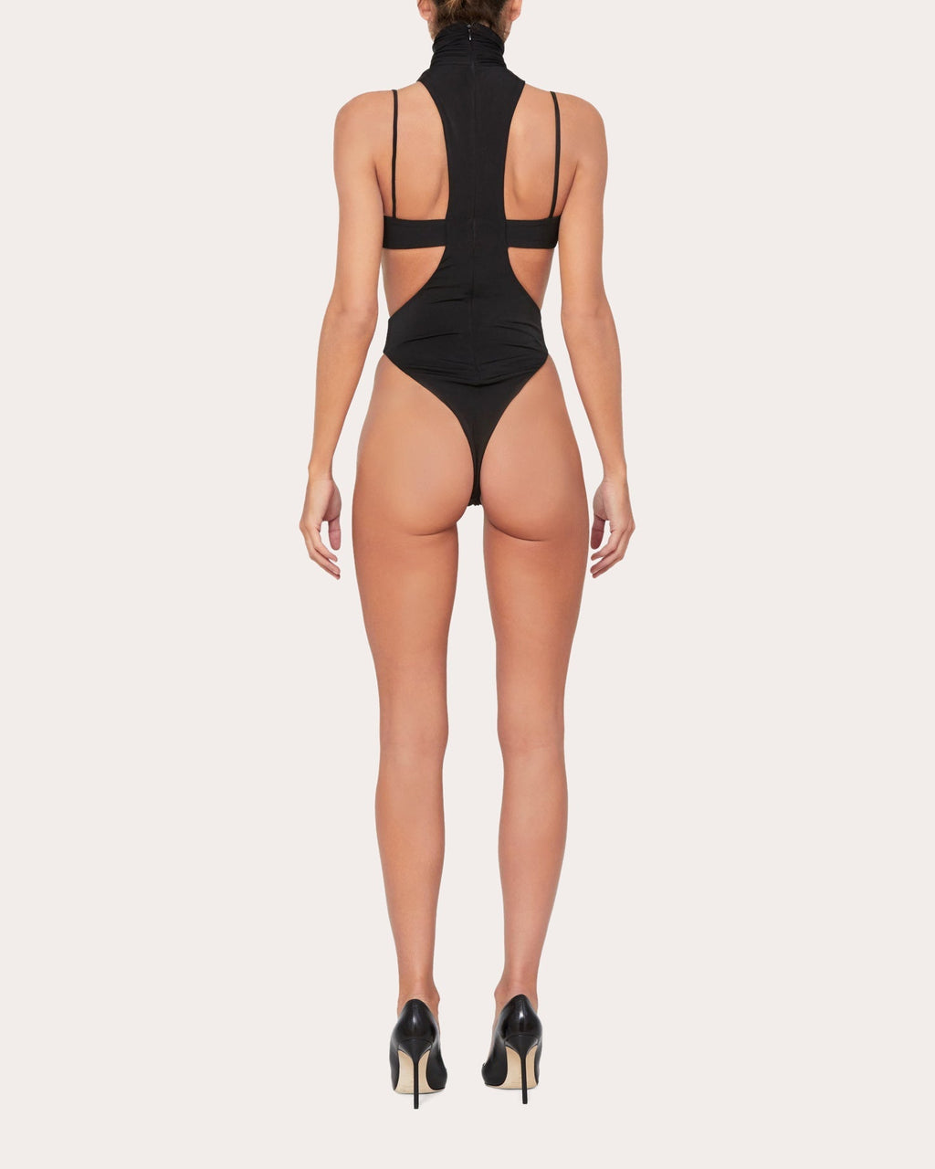 Mock Neck Cutout Jersey Bodysuit