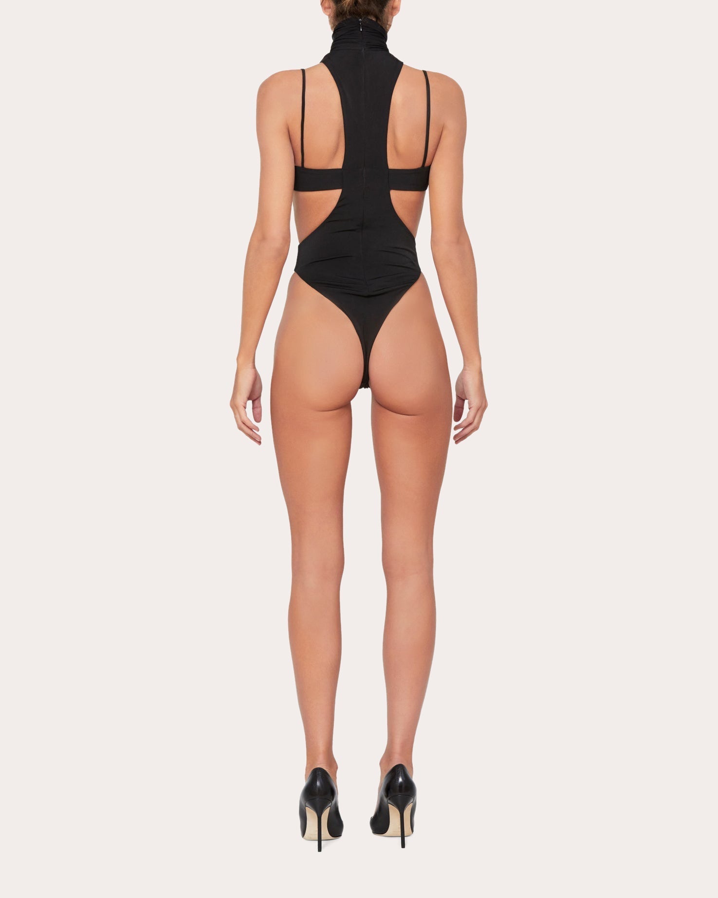 Mock Neck Cutout Jersey Bodysuit