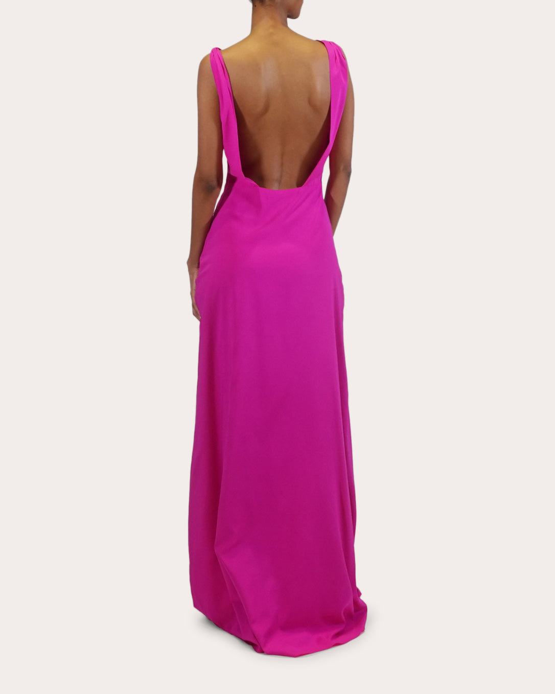 Saunder Draped Silk-Charmeuse Gown