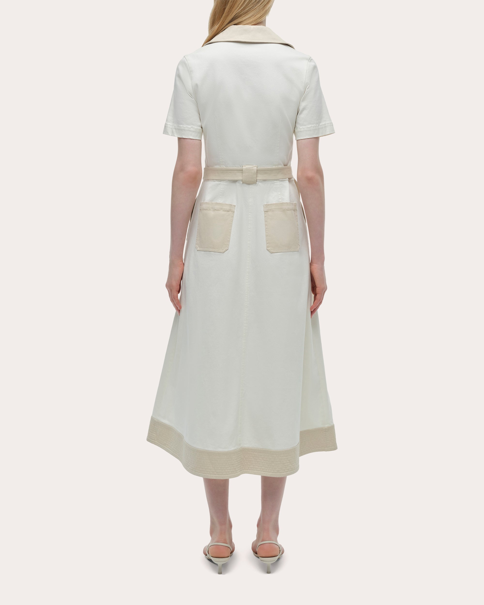 Hanover Color Block Twill Collared Midi Dress