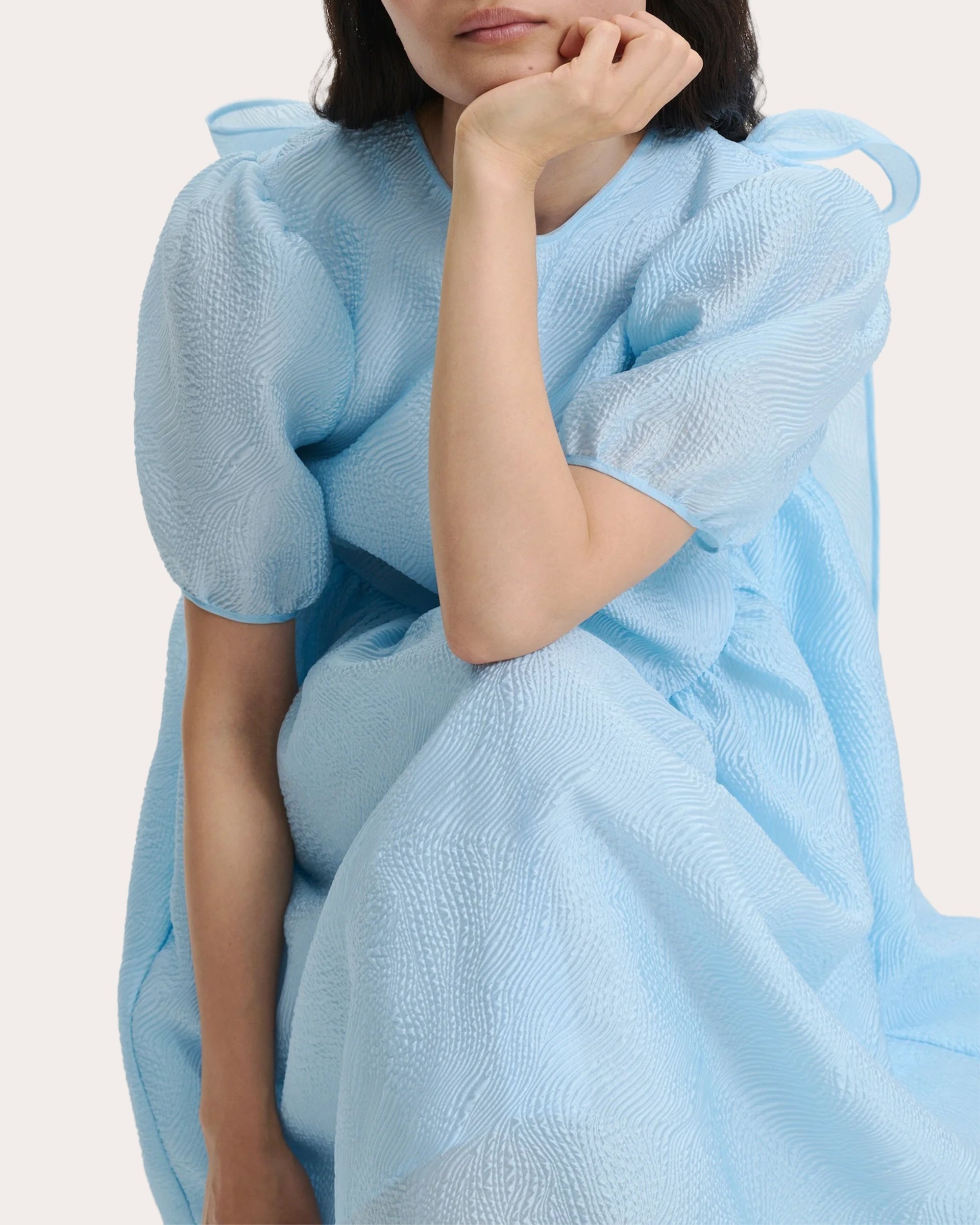 Bernadette Gathered Matelassé Dress