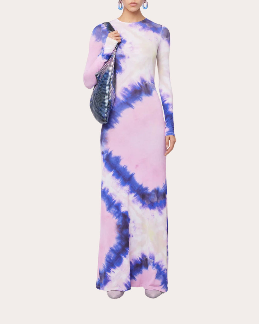 Open-Back Tie Dye Jersey Maxi Dress