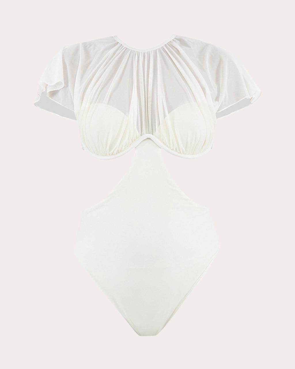 Naru Gathered Mesh Cutout Swimsuit