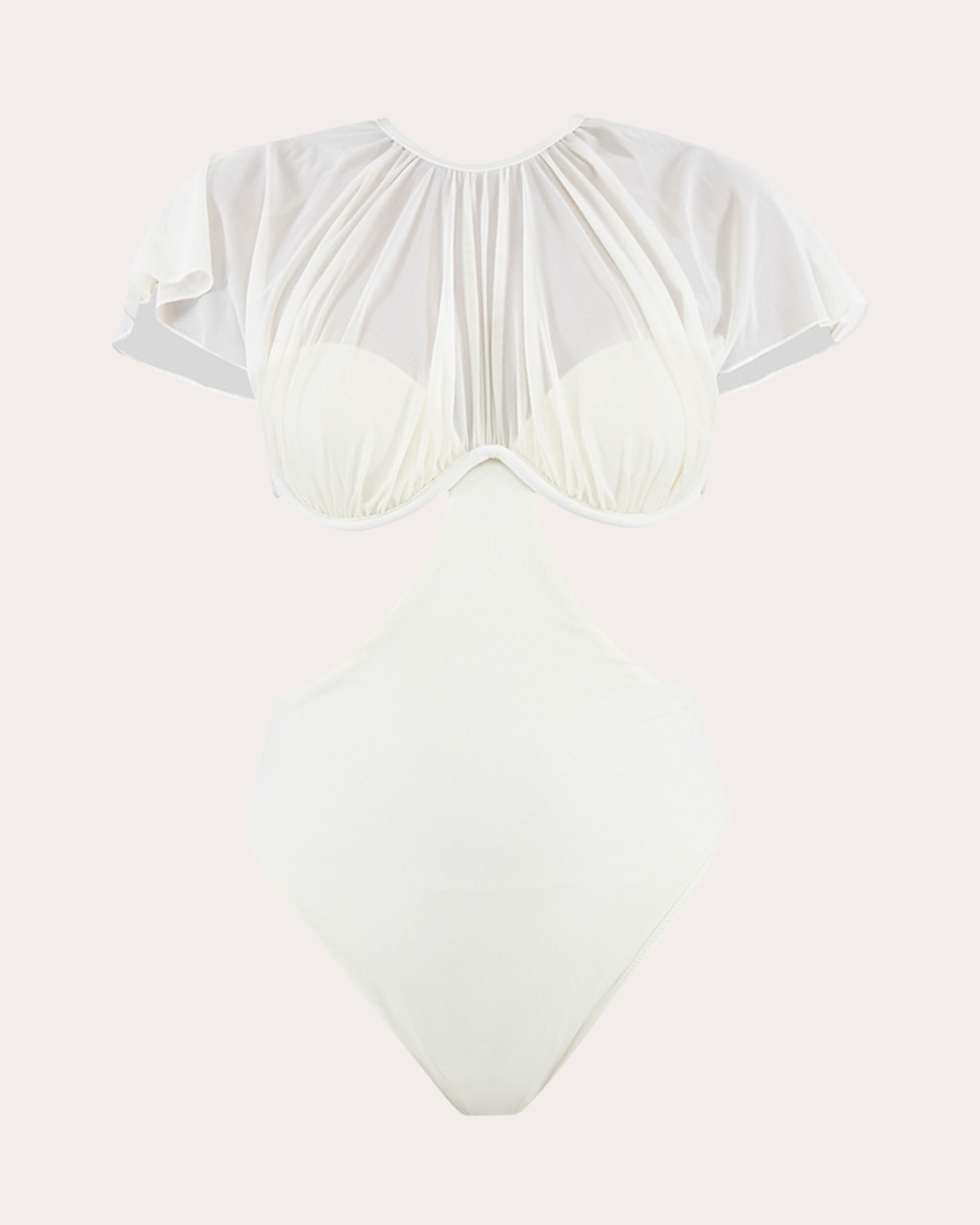 Naru Gathered Mesh Cutout Swimsuit