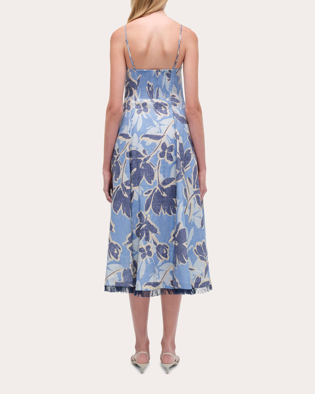 Analise Floral Linen Bustier Midi Dress