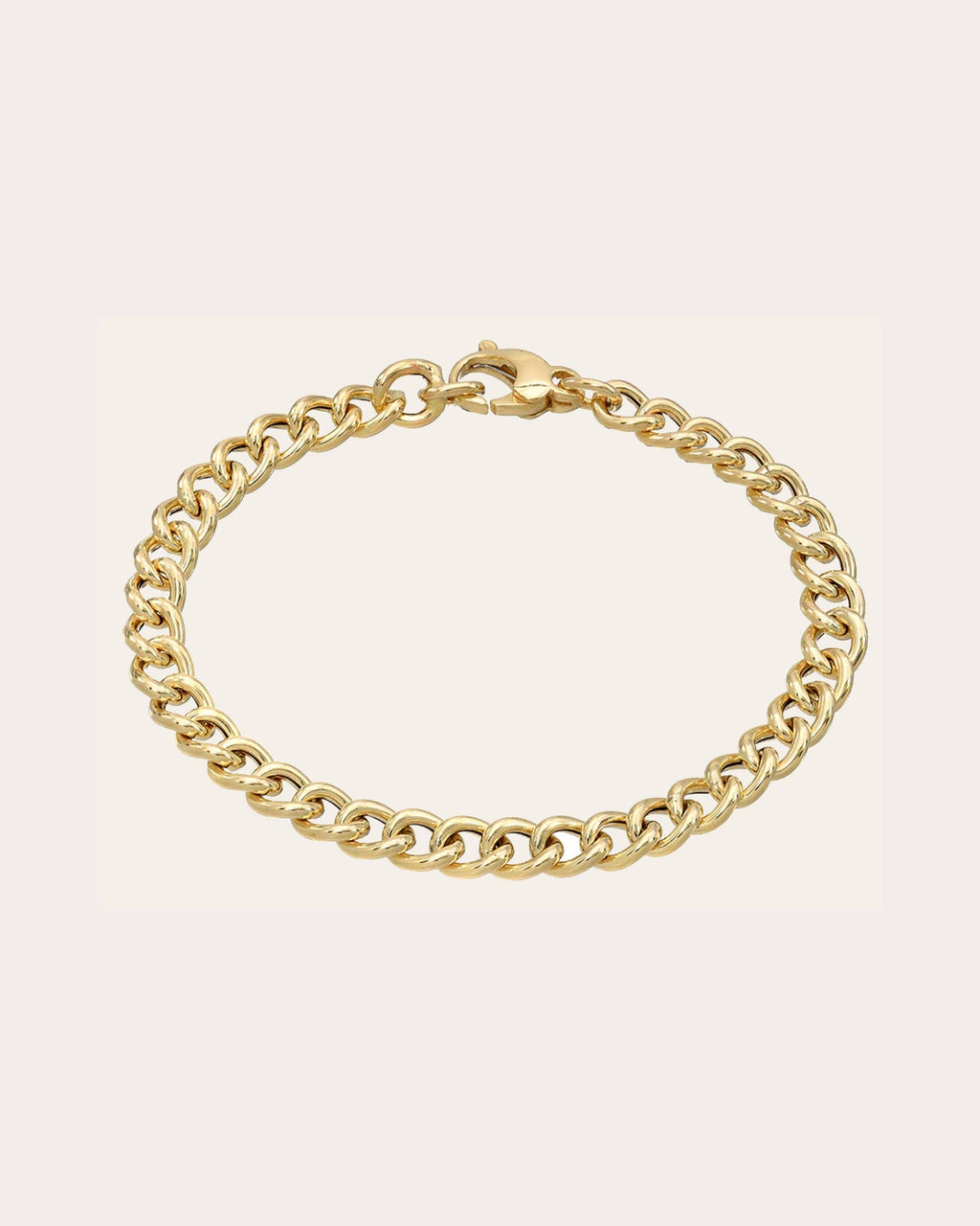 Large 14K Gold Curb Link Chain Bracelet