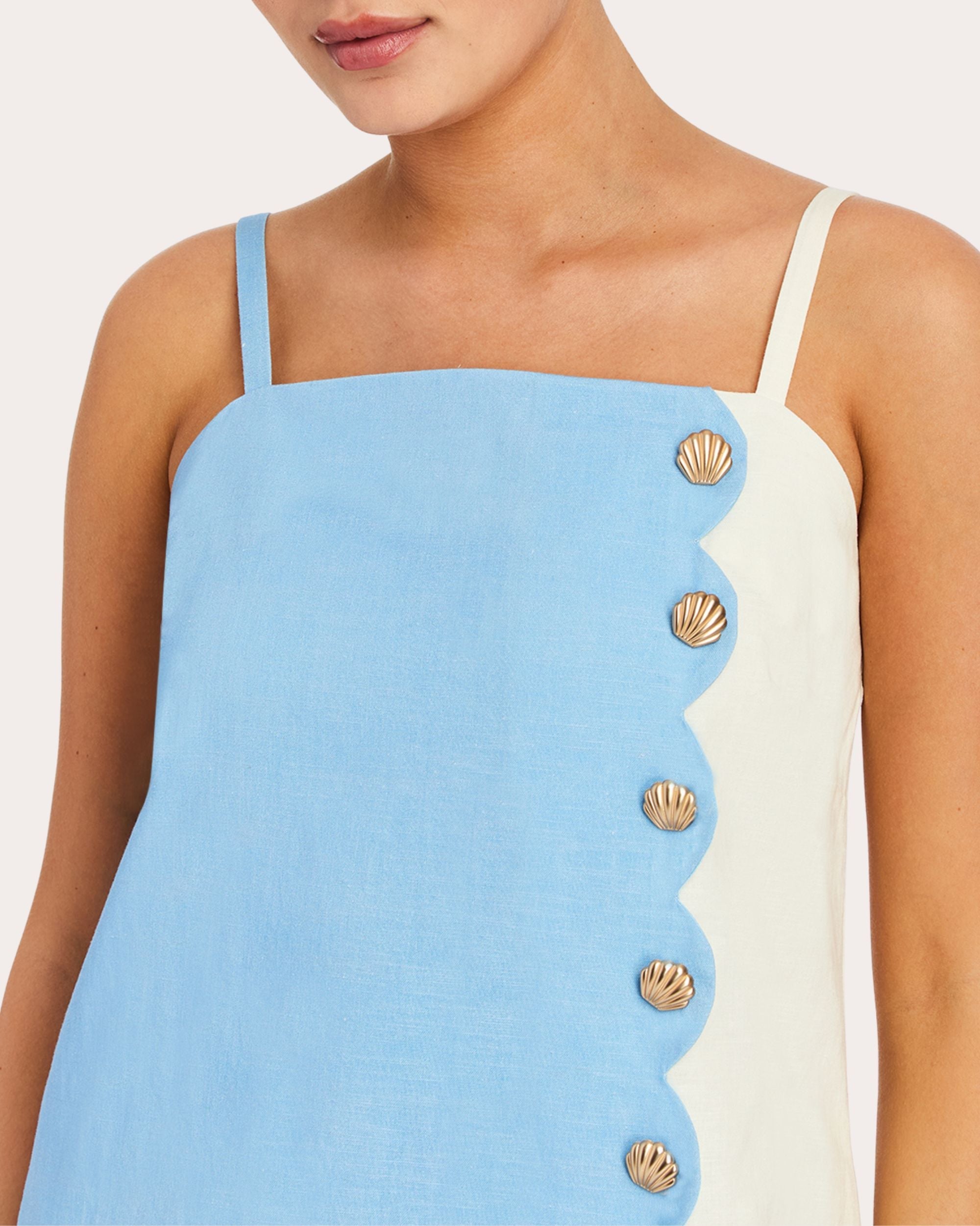 Etta Embellished Cotton-Linen Blend Mini Dress
