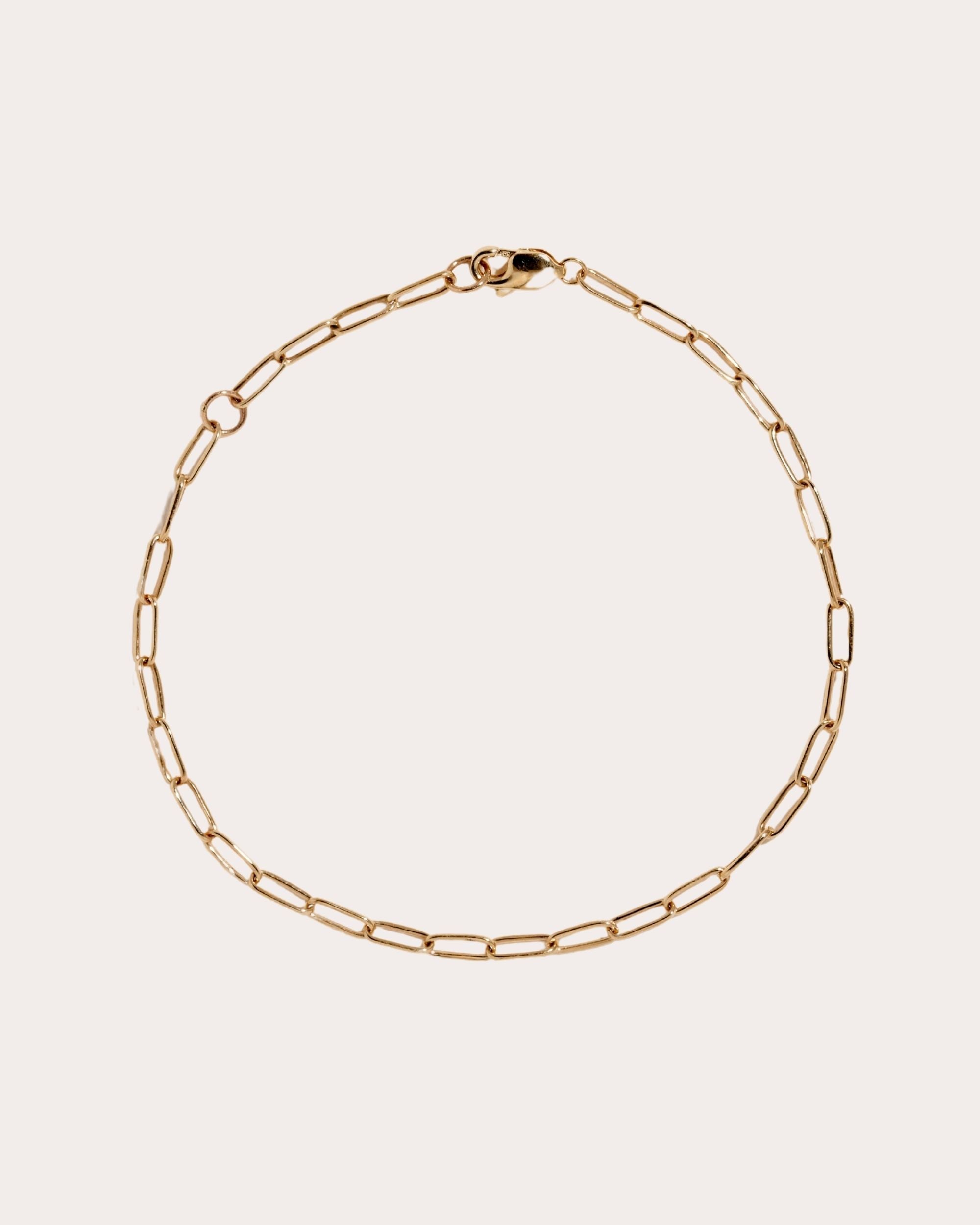 14K Gold Paperclip Bracelet