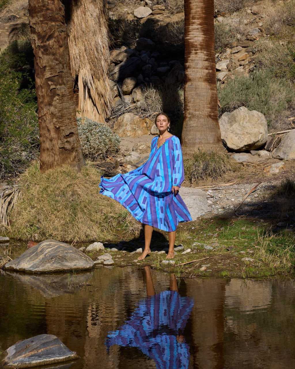 Fiore Cotton Pleated Maxi Dress