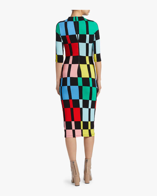 Delora Fitted Mock Neck Dress