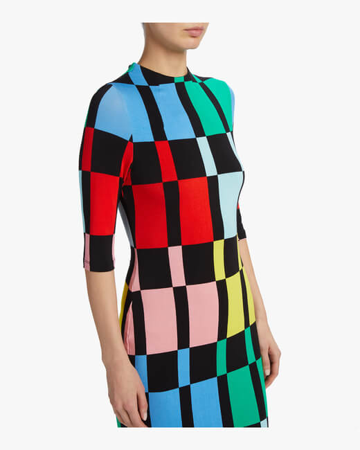 Delora Fitted Mock Neck Dress