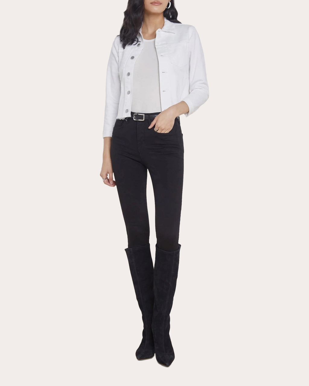 Janelle Raw-Hem Denim Jacket