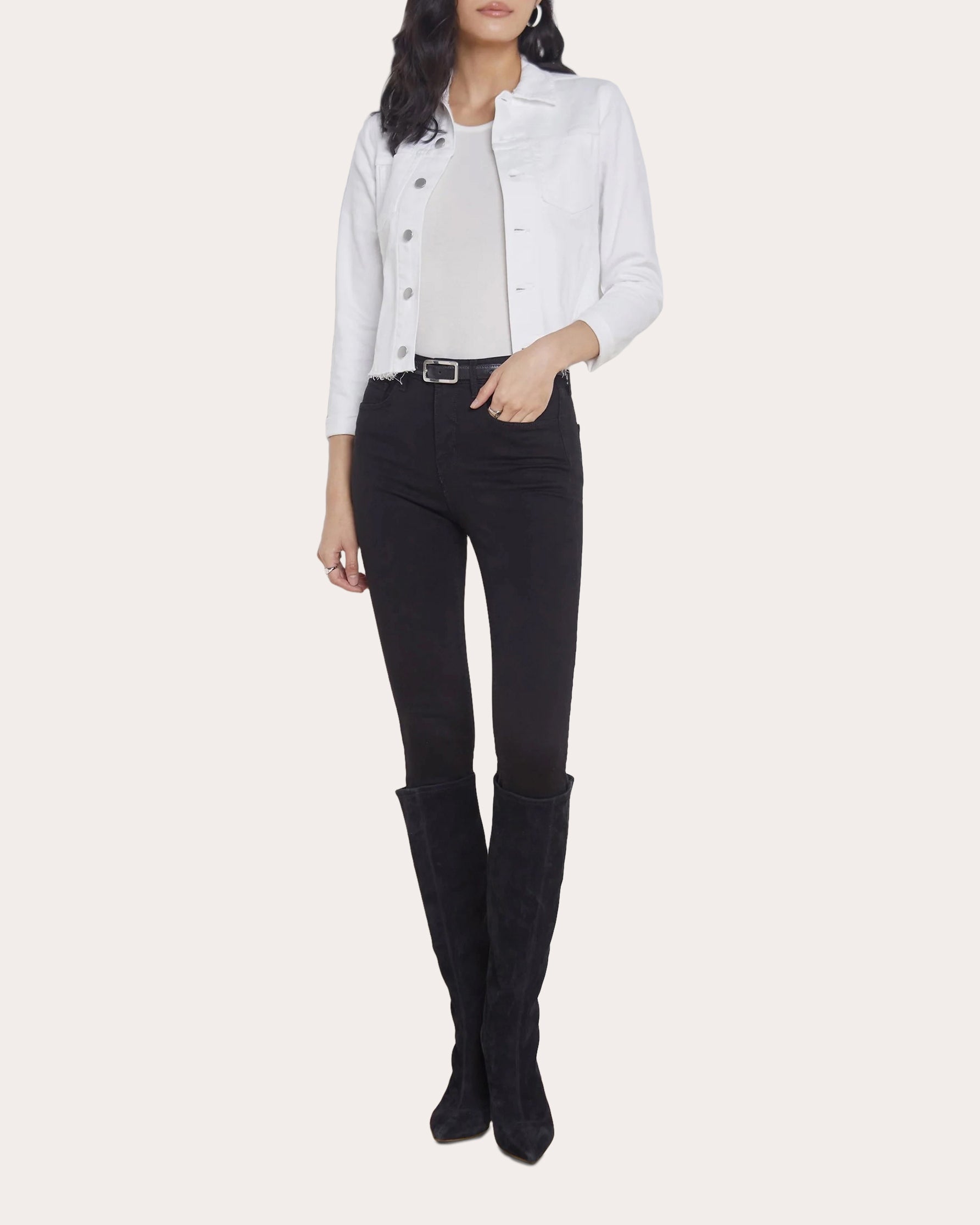 Janelle Raw-Hem Denim Jacket