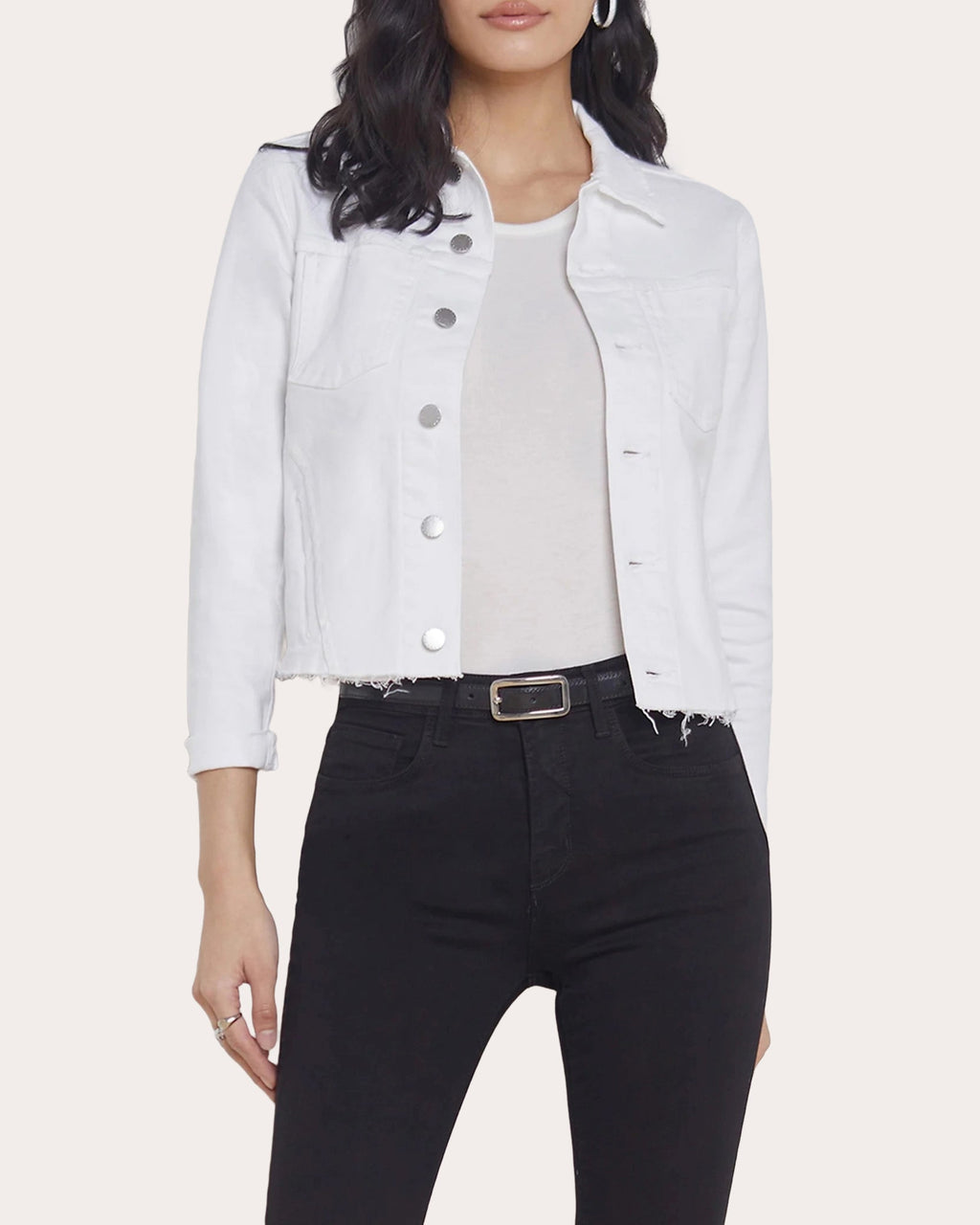 Janelle Raw-Hem Denim Jacket