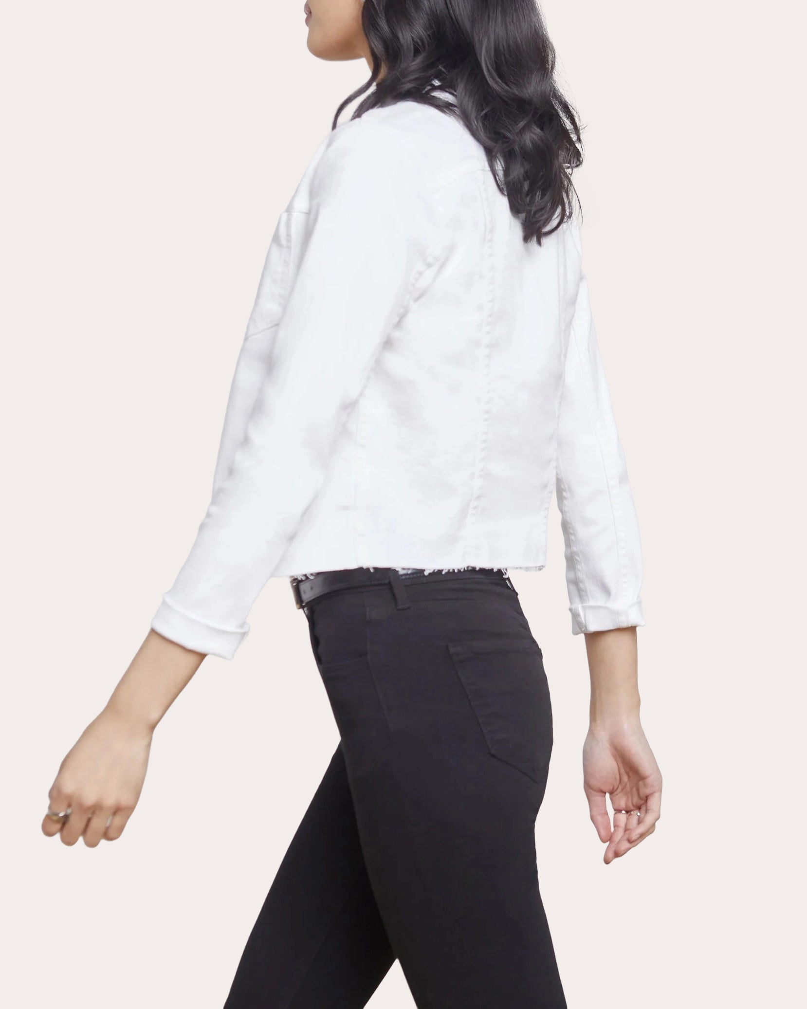 Janelle Raw-Hem Denim Jacket