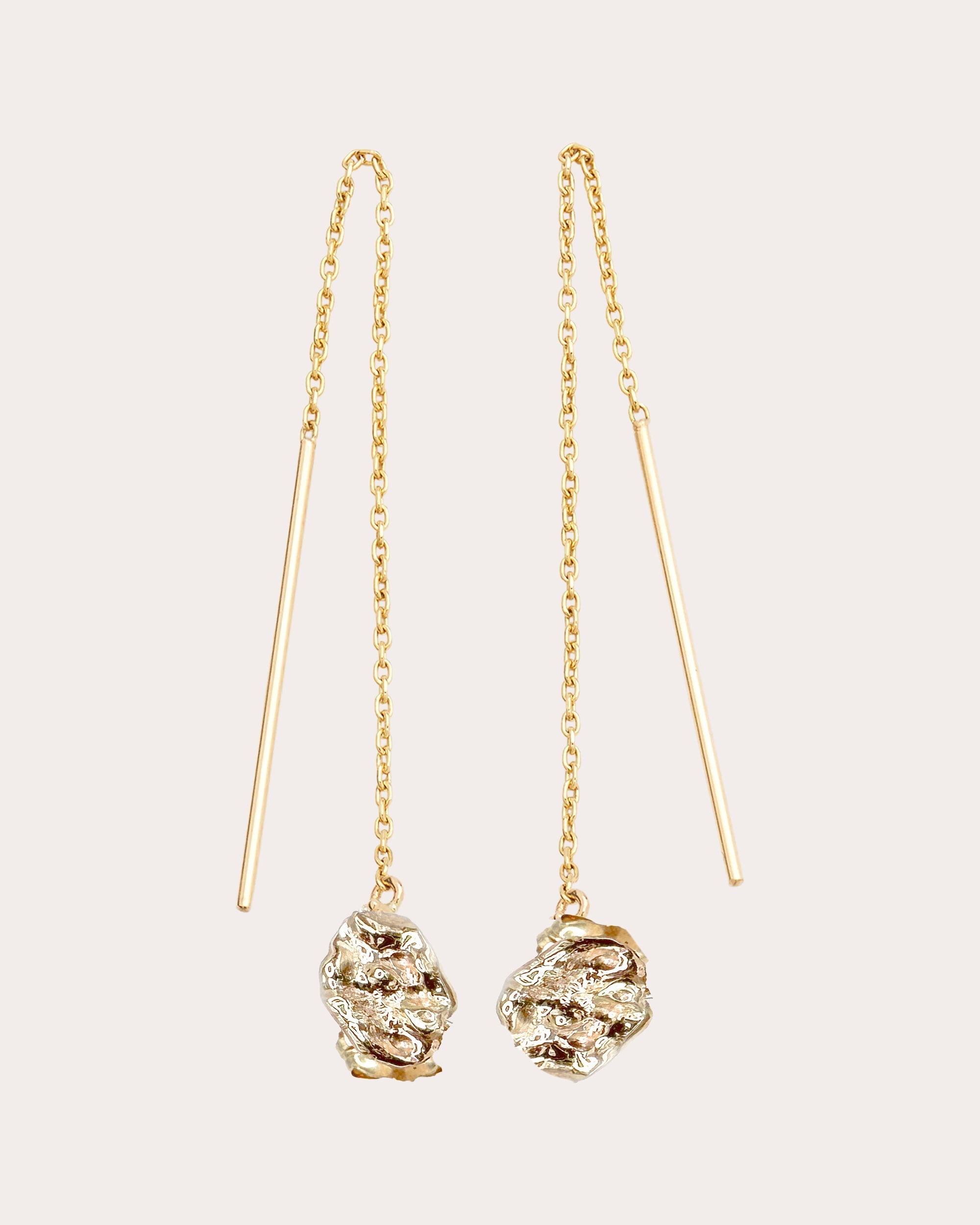 Nugget 14K Gold Threader Earrings