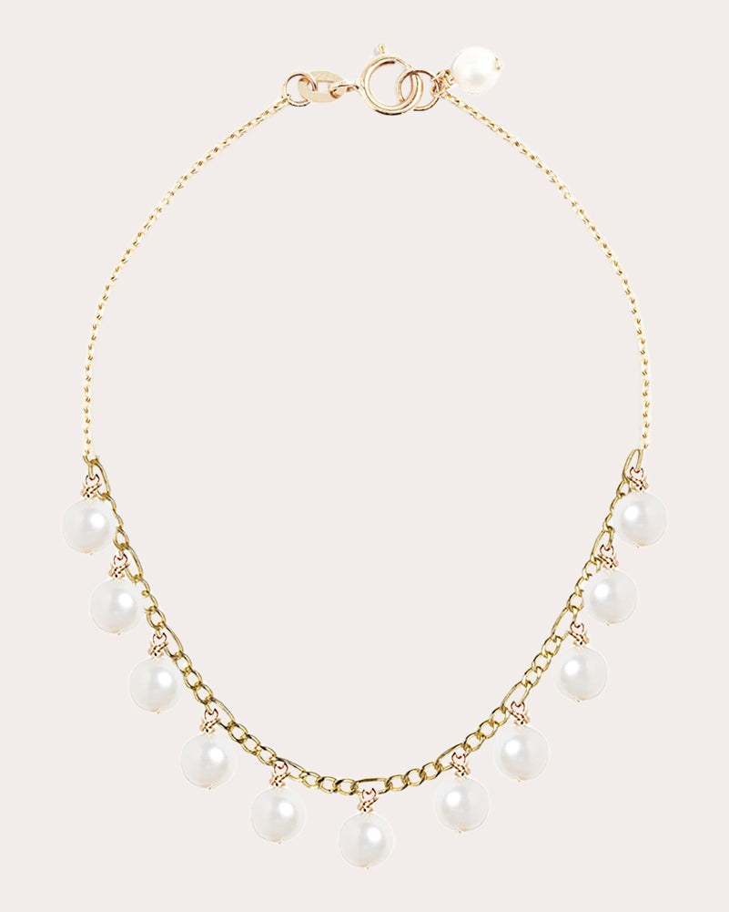 Baby Dangle 14K Gold Pearl Bracelet