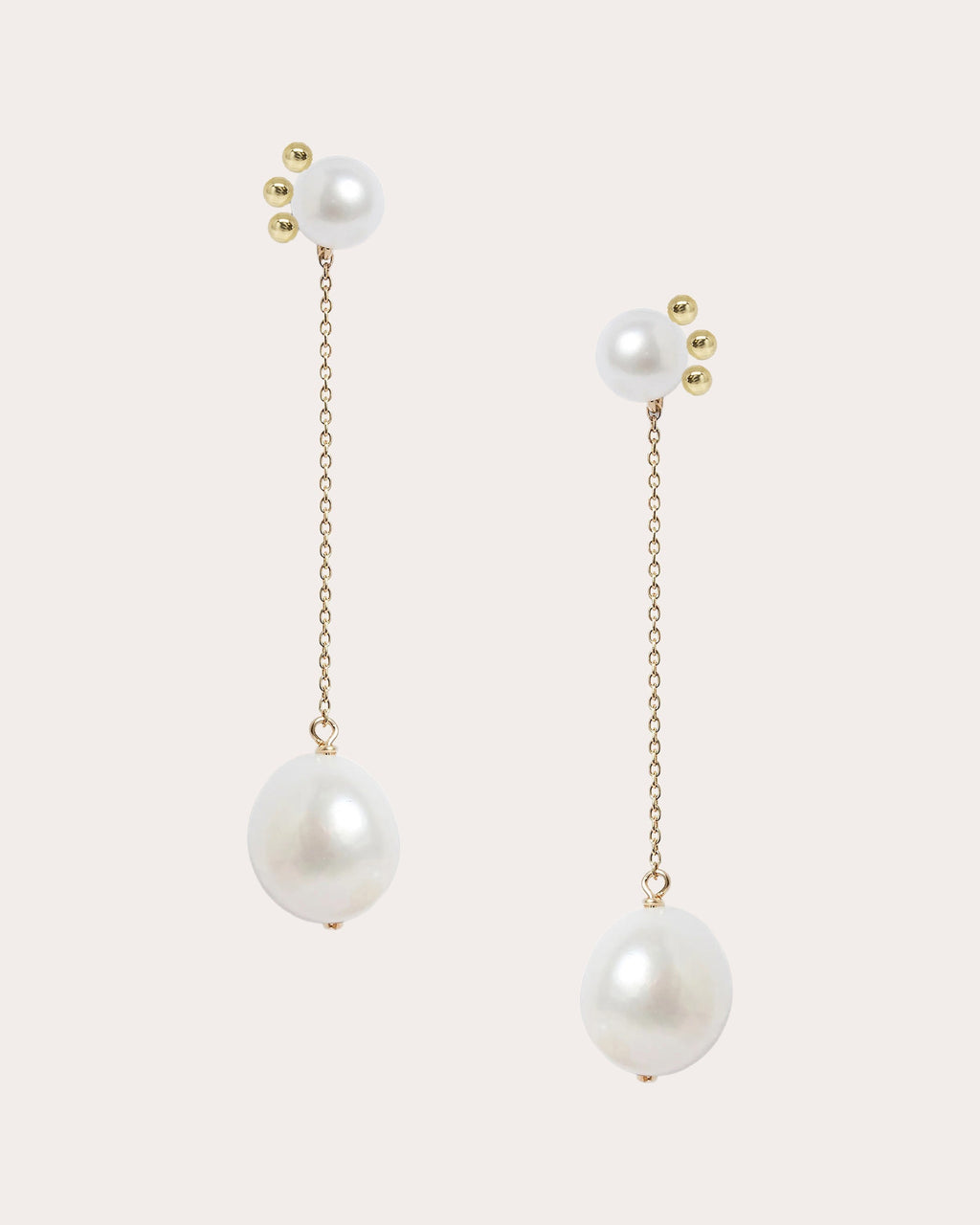 Bubble 14K Gold Pearl Earrings