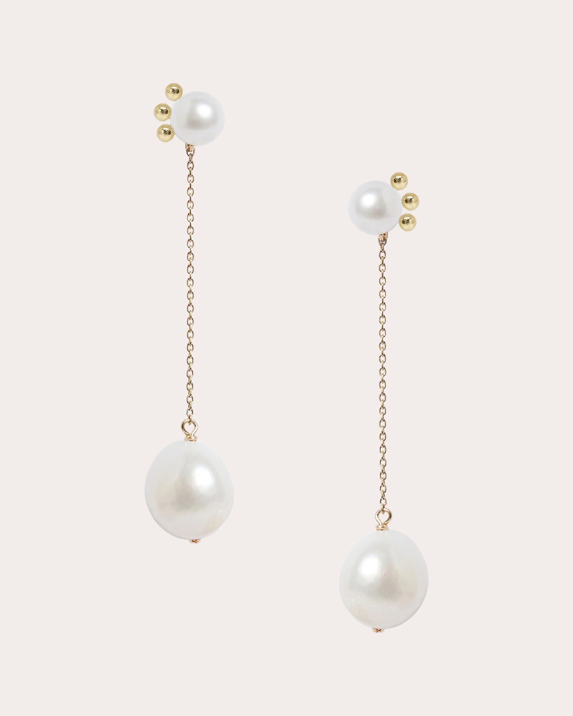 Bubble 14K Gold Pearl Earrings