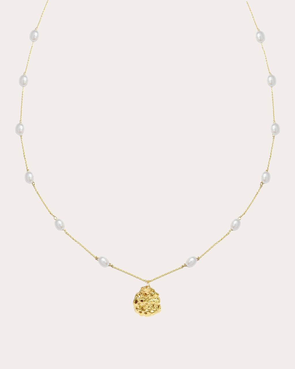Nugget 14K Gold Keshi Pearl Pendant Necklace