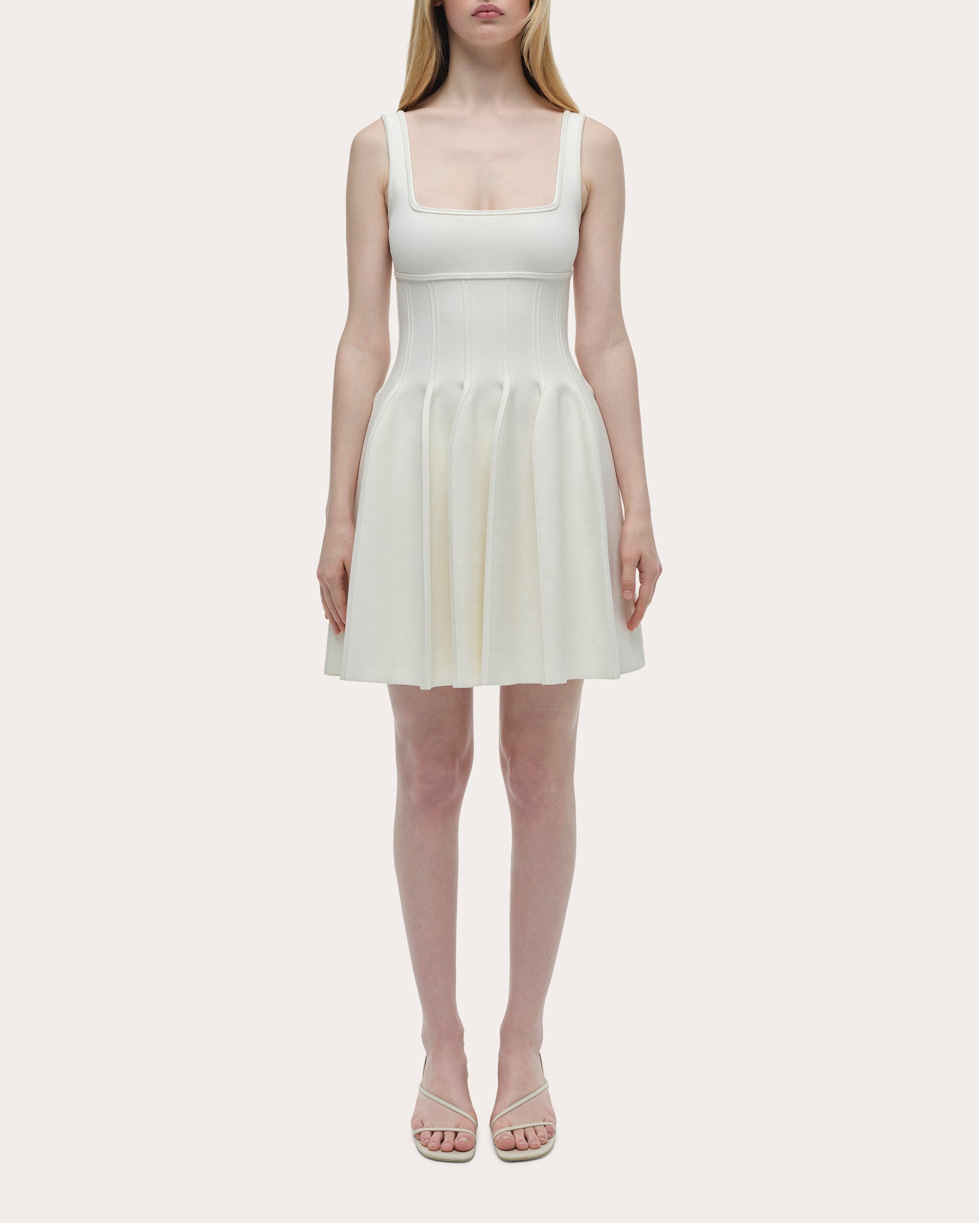 Elektra Compact Knit Fit & Flare Mini Dress