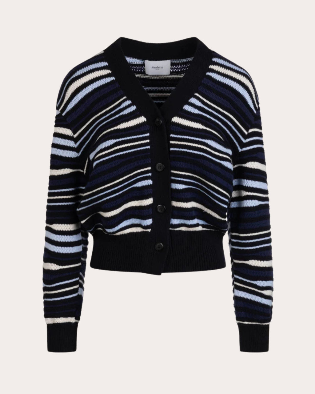 Aluna Intarsia Knit Cotton Cardigan