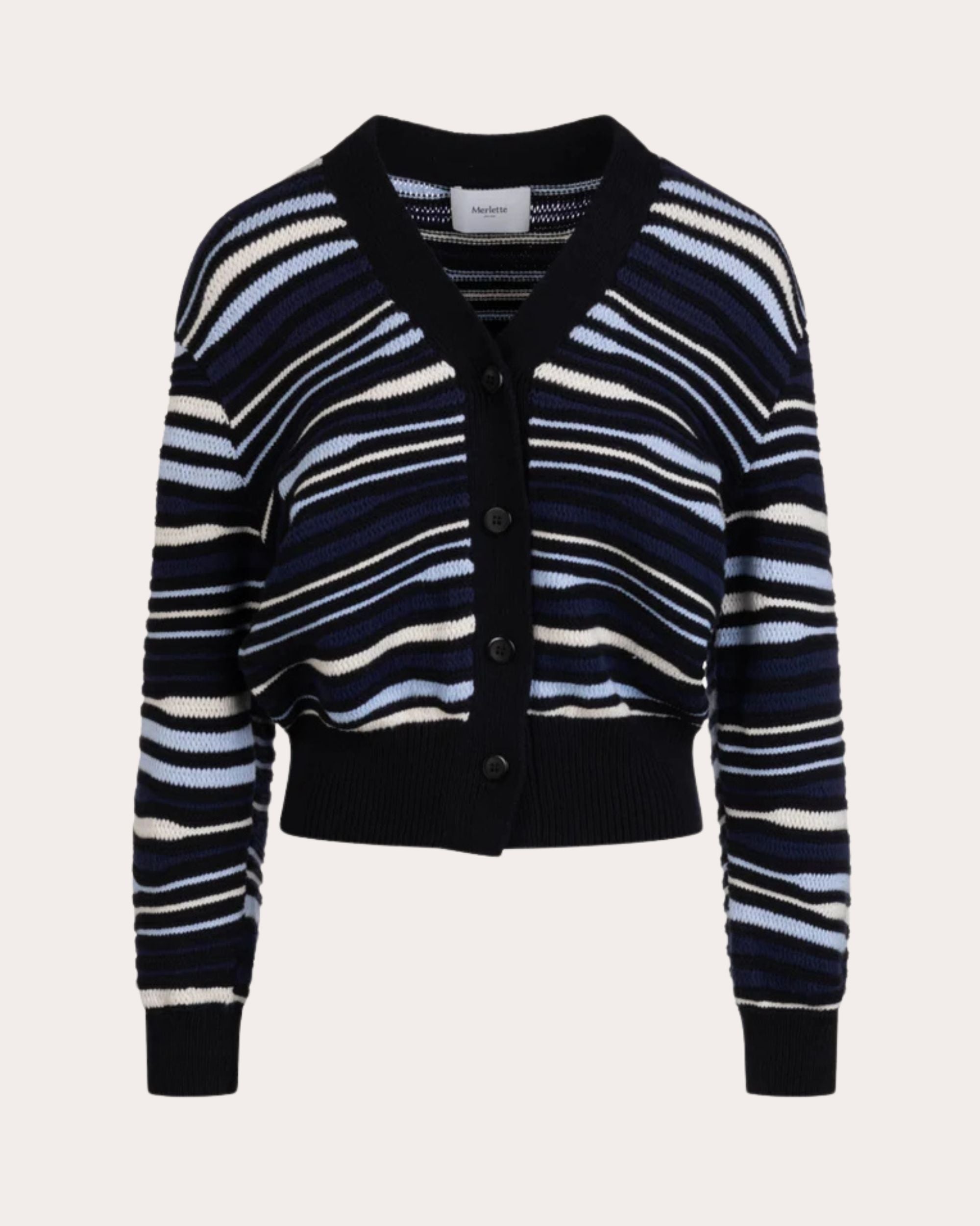Aluna Intarsia Knit Cotton Cardigan