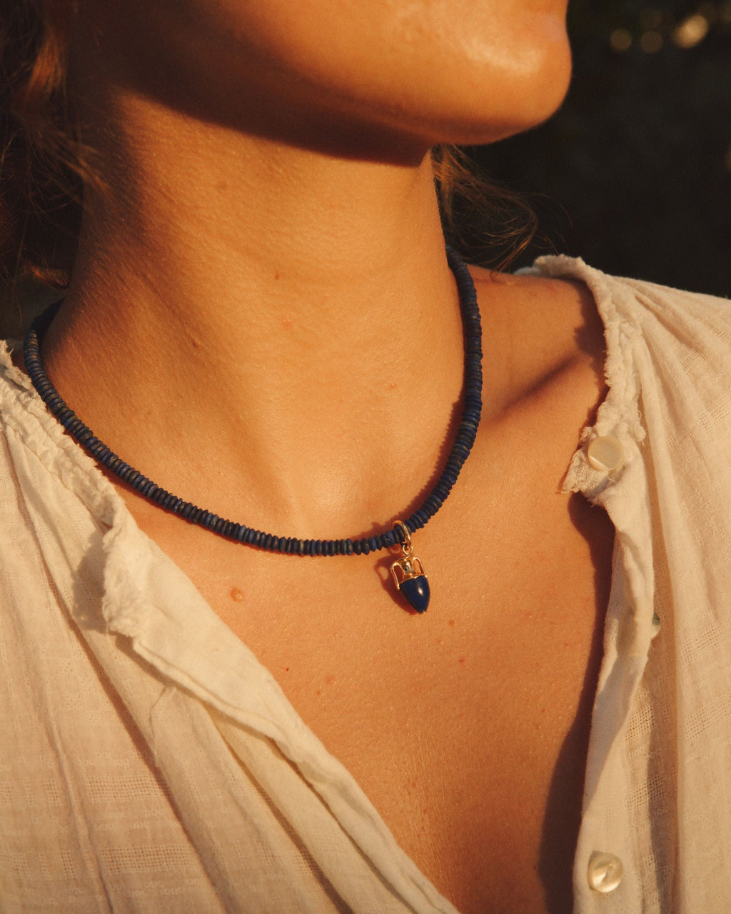 Vessel 14K Gold Lapis Lazuli Pendant