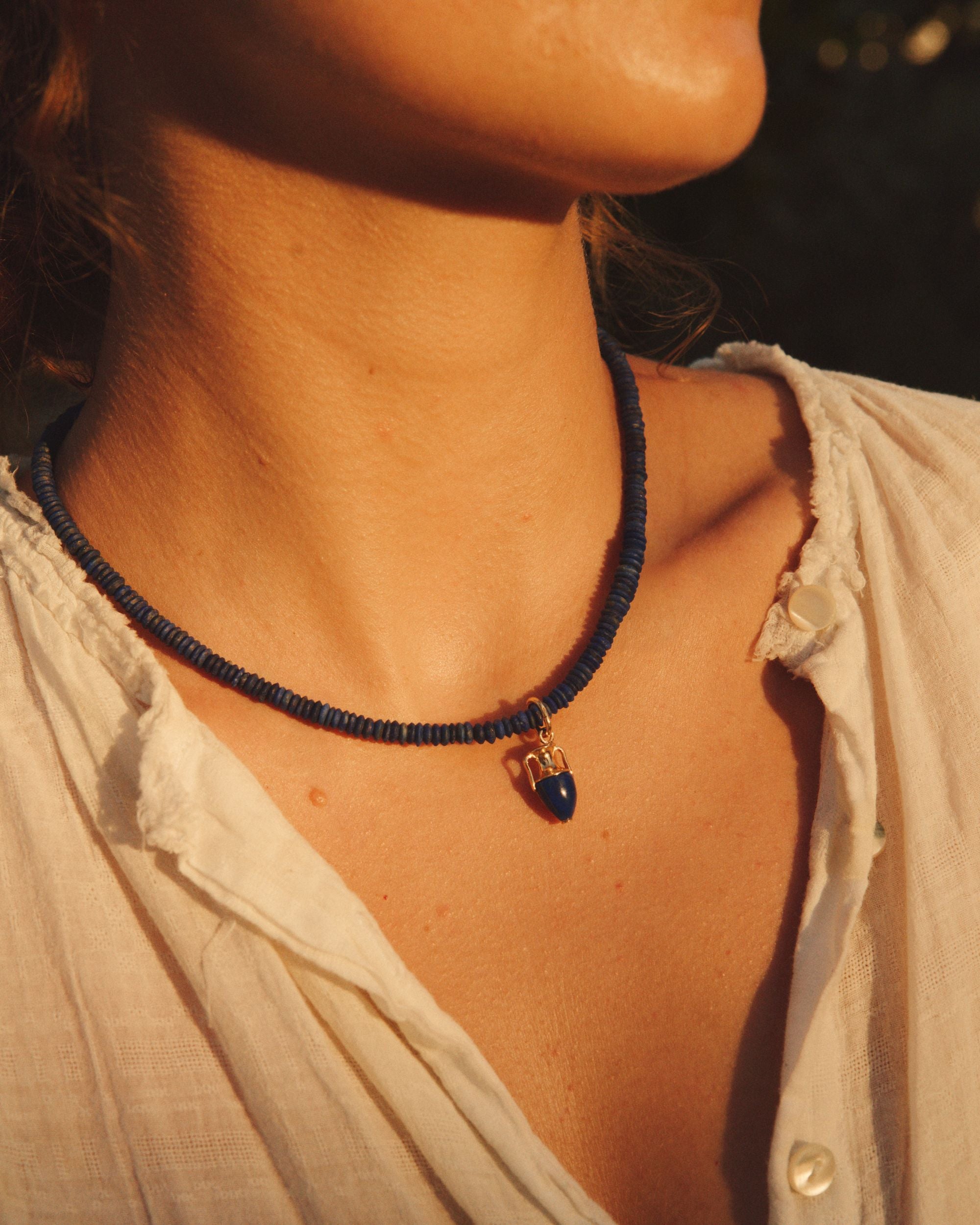 Vessel 14K Gold Lapis Lazuli Pendant