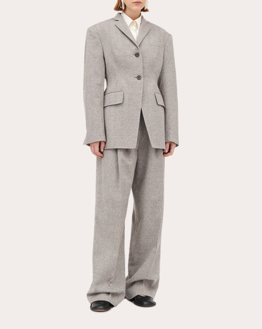 Joam Herringbone Wool-Blend Blazer