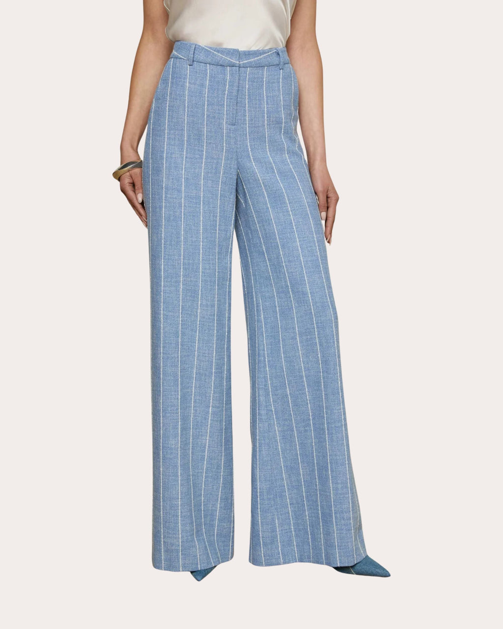 Pilar Pinstripe Wide-Leg Pants