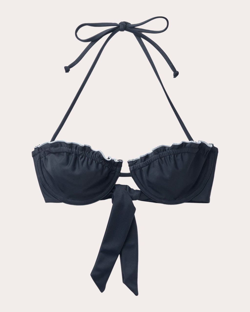Lake Ruffle-Trimmed Underwired Balconette Bikini Top