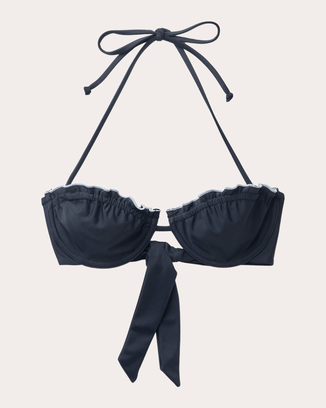 Lake Ruffle-Trimmed Underwired Balconette Bikini Top