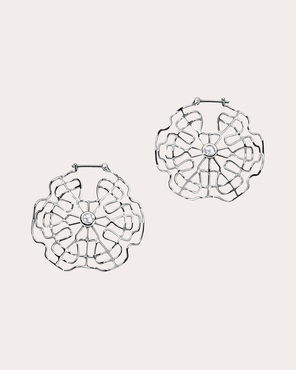 Schumann Harmonics Platinum Diamond Hoop Earrings