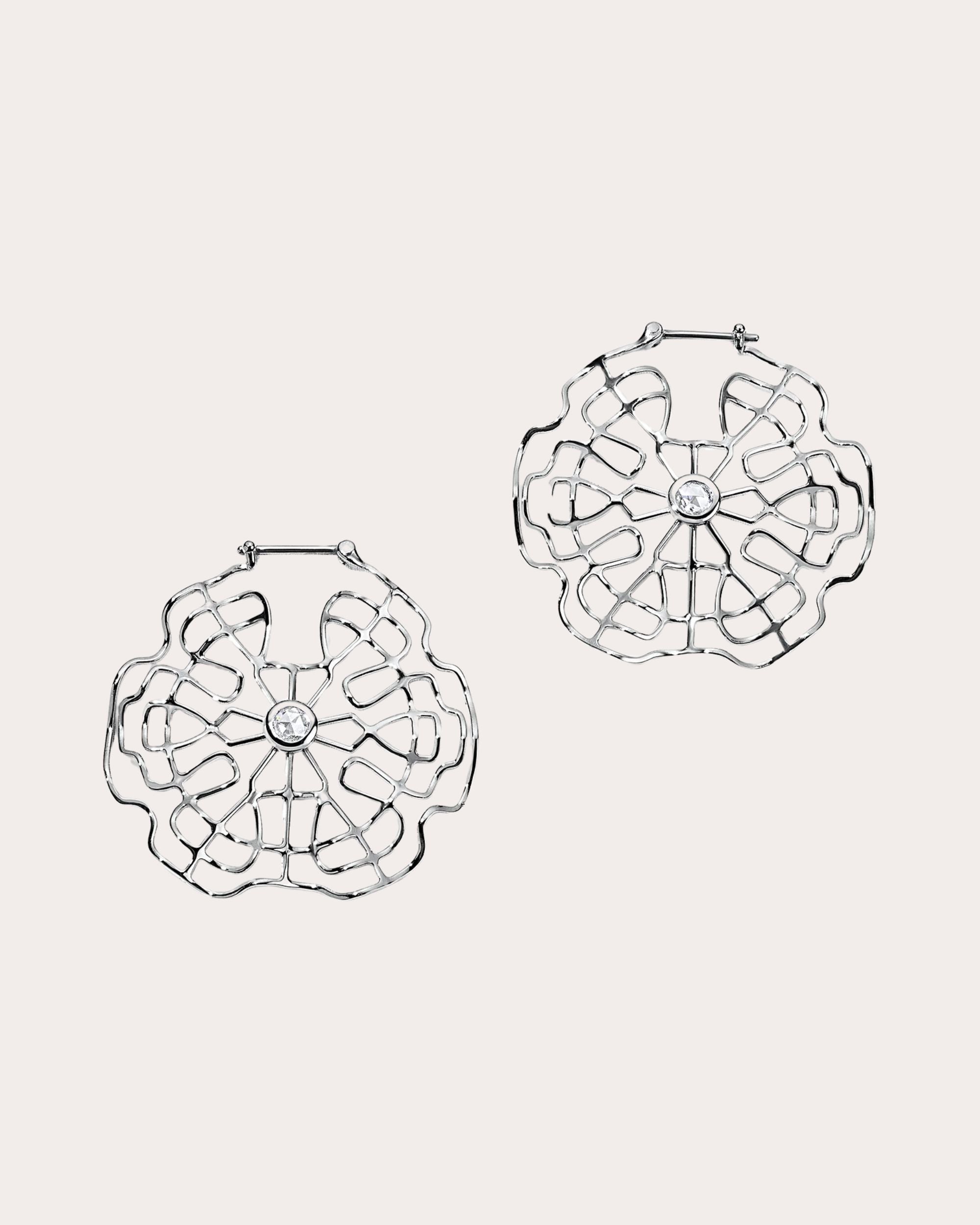 Schumann Harmonics Platinum Diamond Hoop Earrings