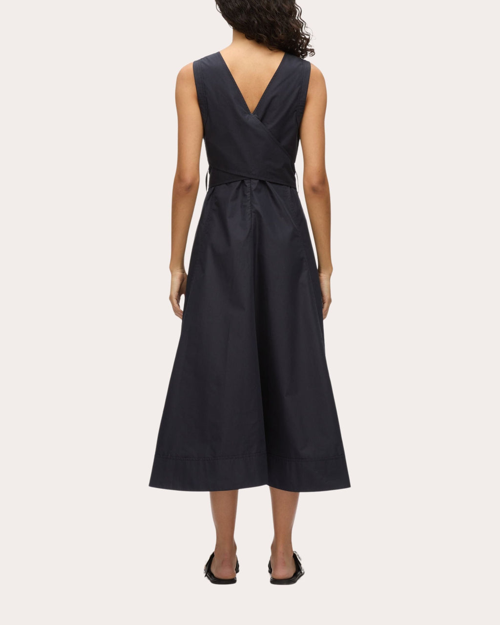 Belted Techno Cotton-Poplin Midi Dress