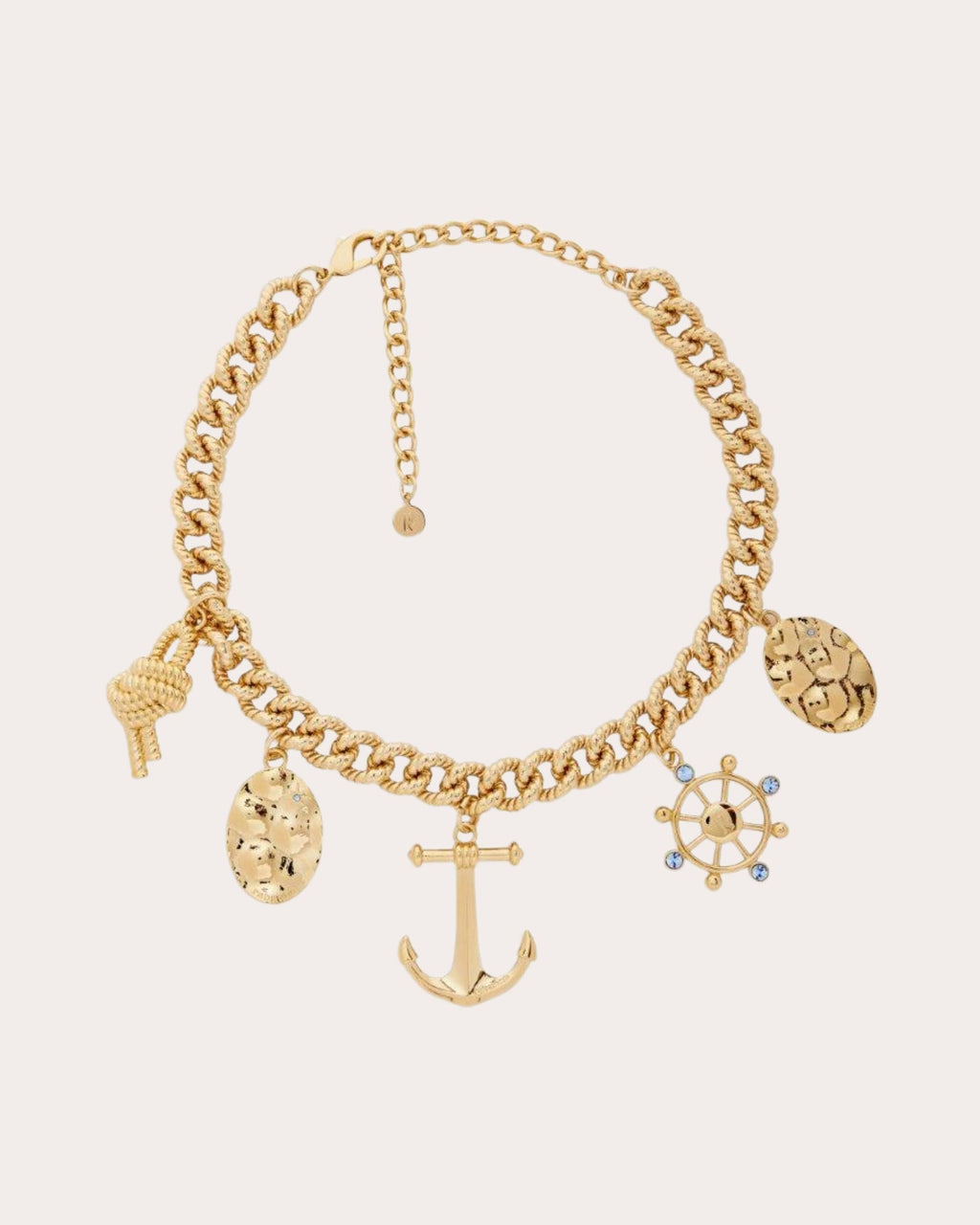 Gold-Tone Crystal Nautical Charm Necklace
