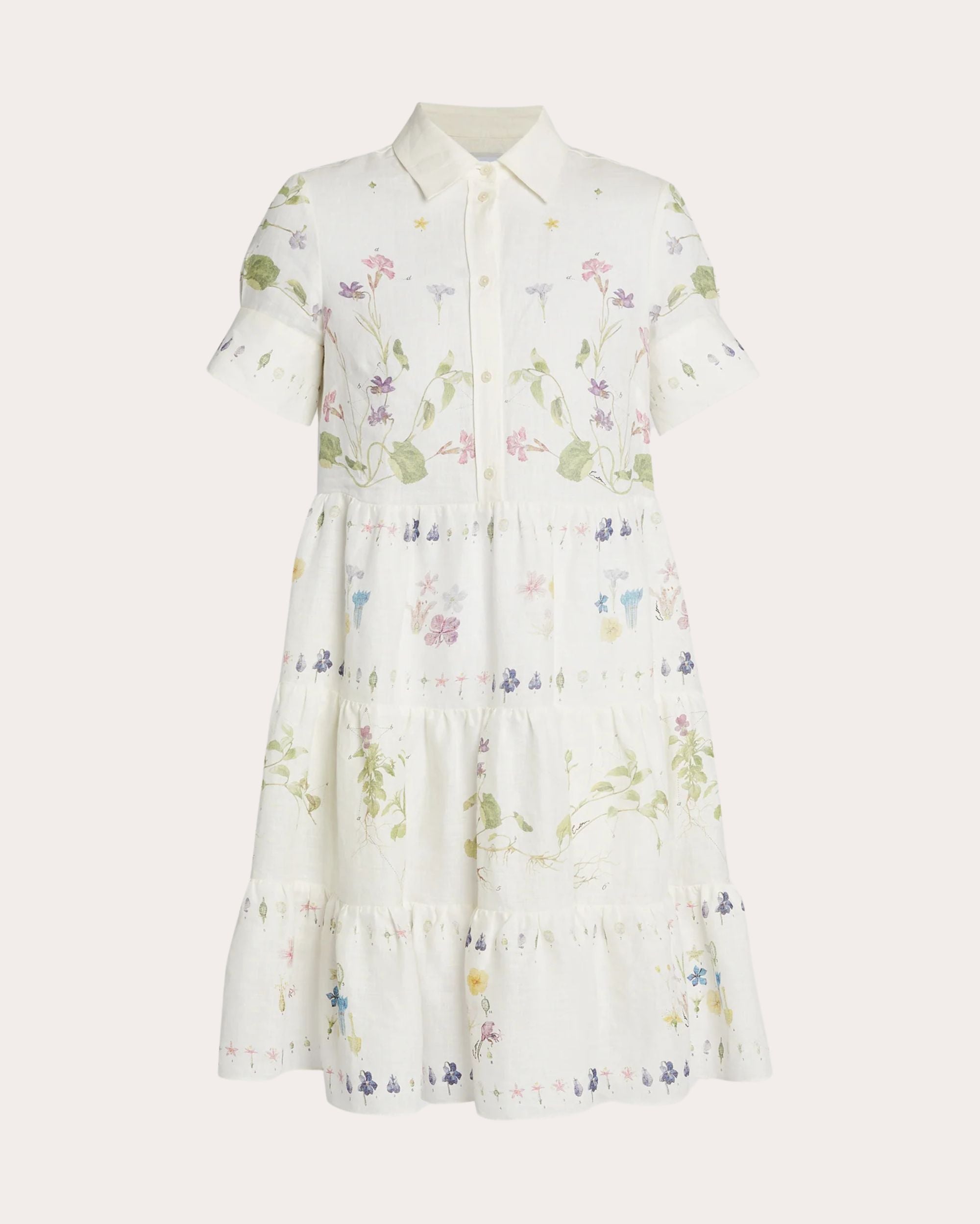 Floral Print Linen Mini Dress