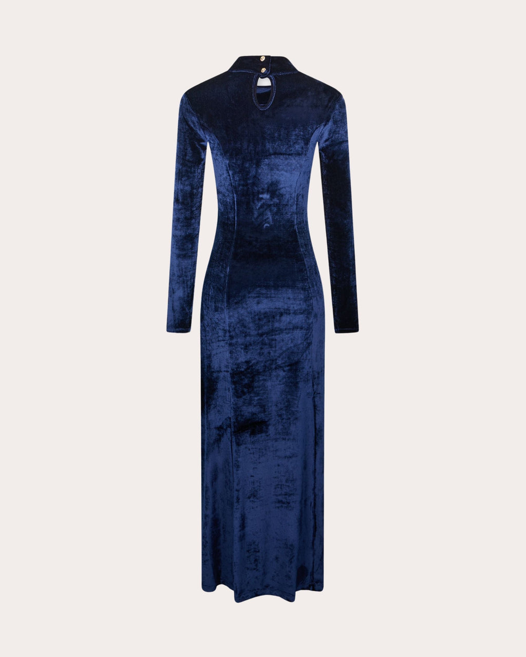 Embellished Asymmetric Ruched Velvet Midi Dress