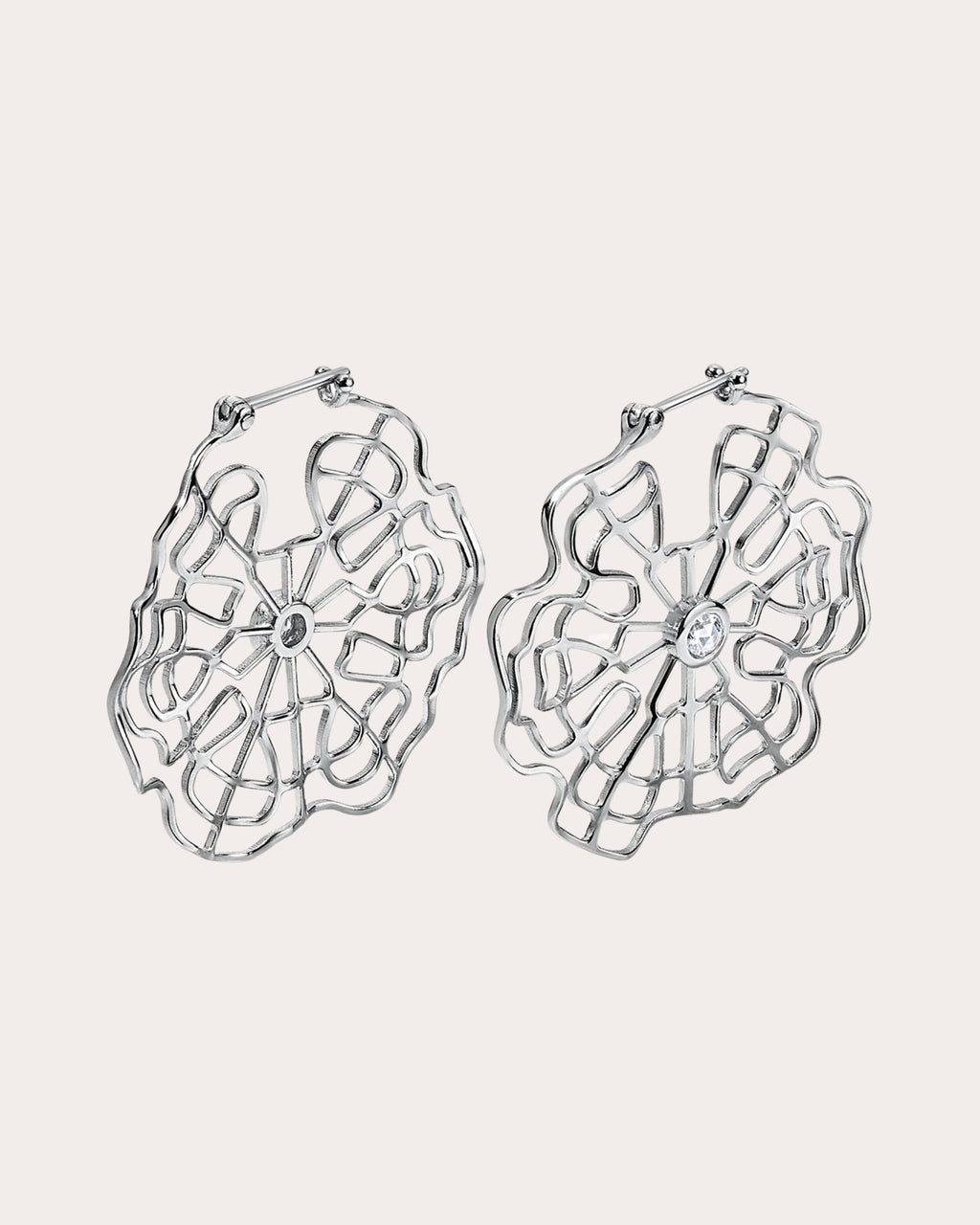 Schumann Harmonics Platinum Diamond Hoop Earrings