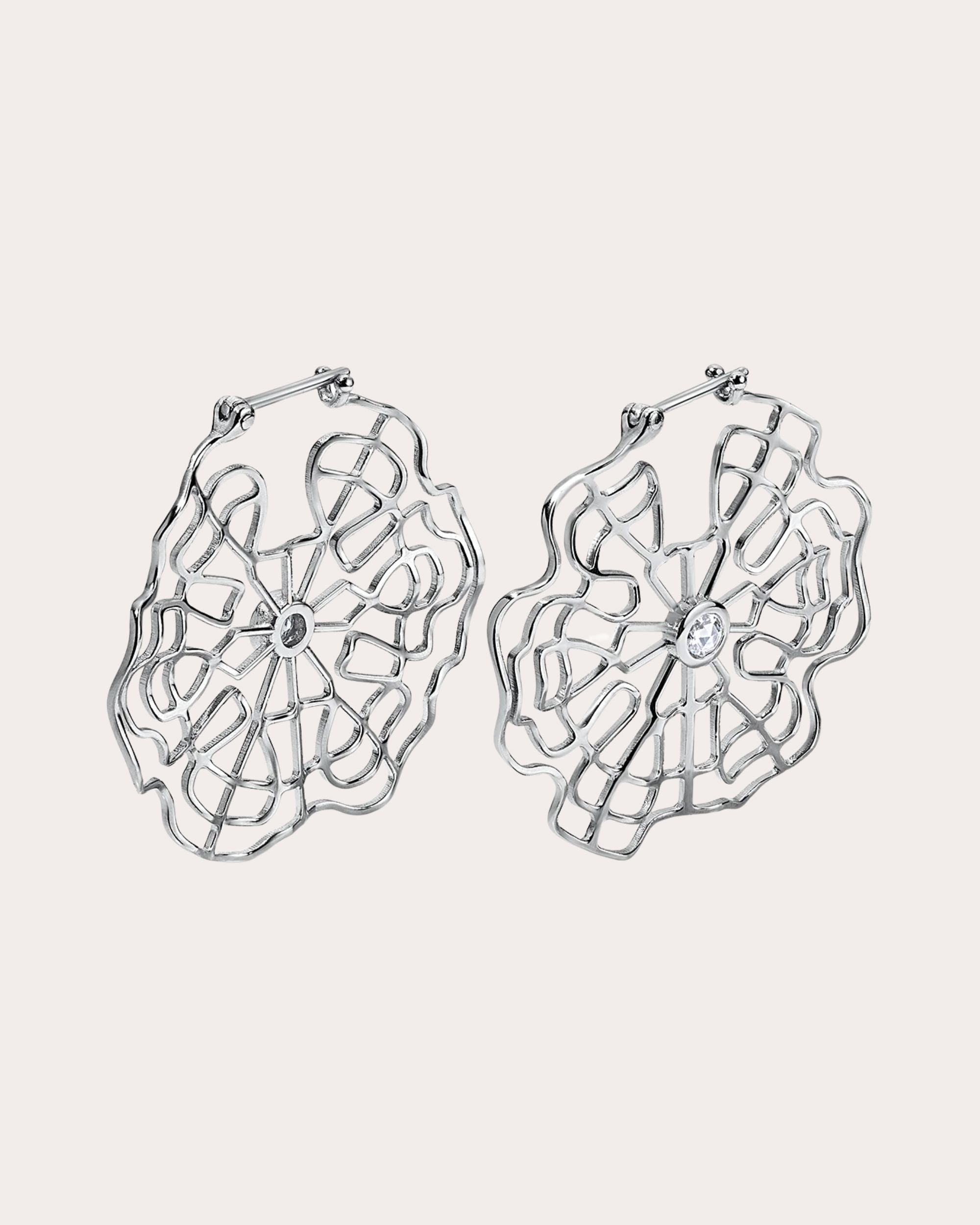 Schumann Harmonics Platinum Diamond Hoop Earrings