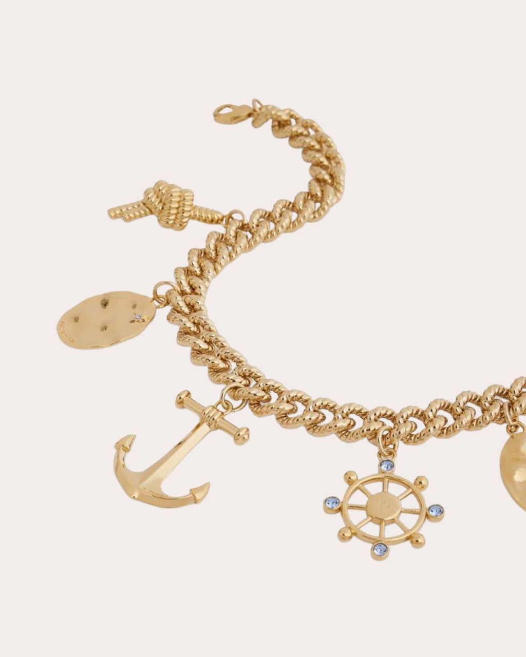 Gold-Tone Crystal Nautical Charm Necklace