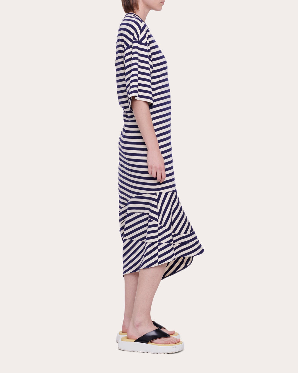 Asymmetric Cotton Midi Dress