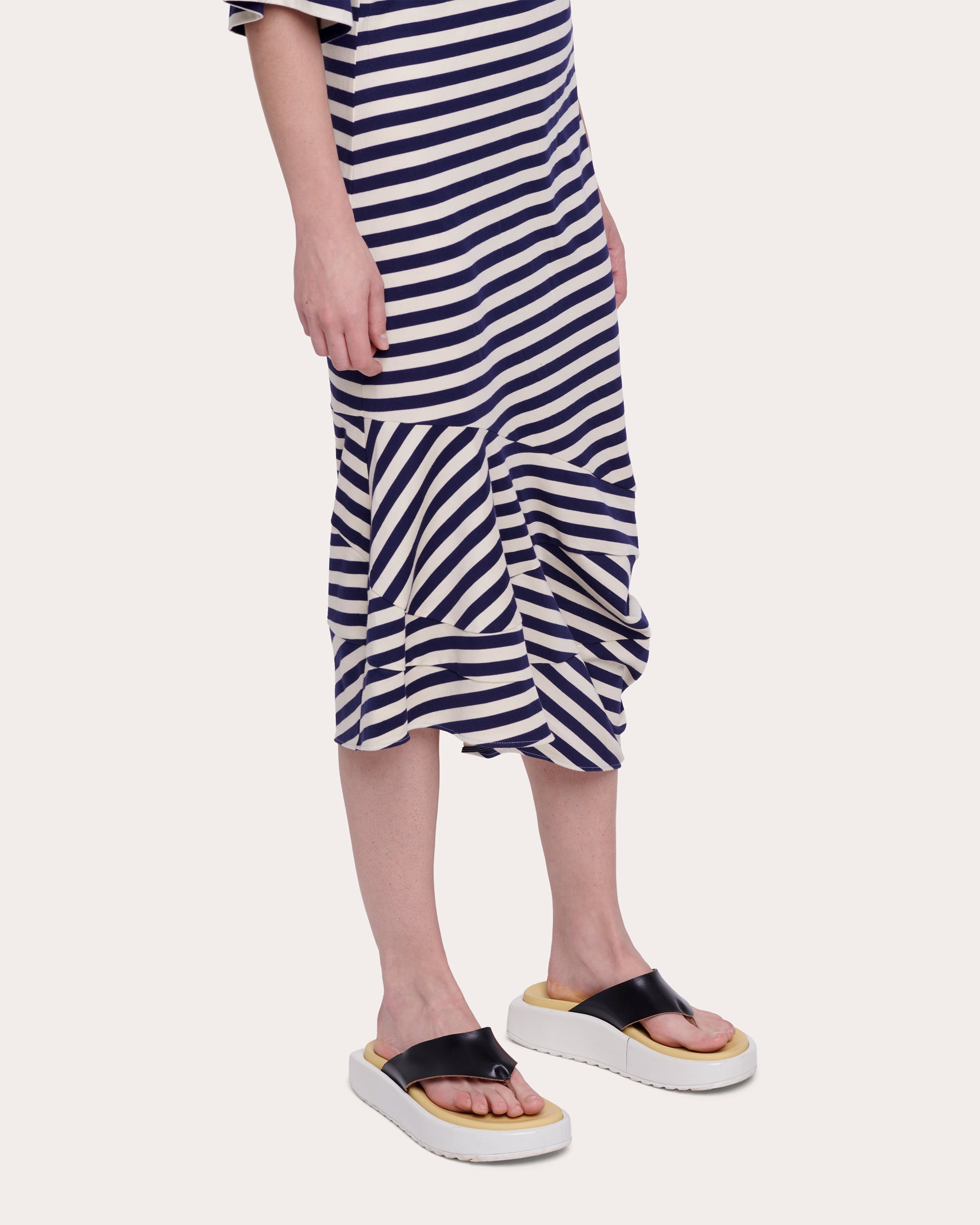 Asymmetric Cotton Midi Dress