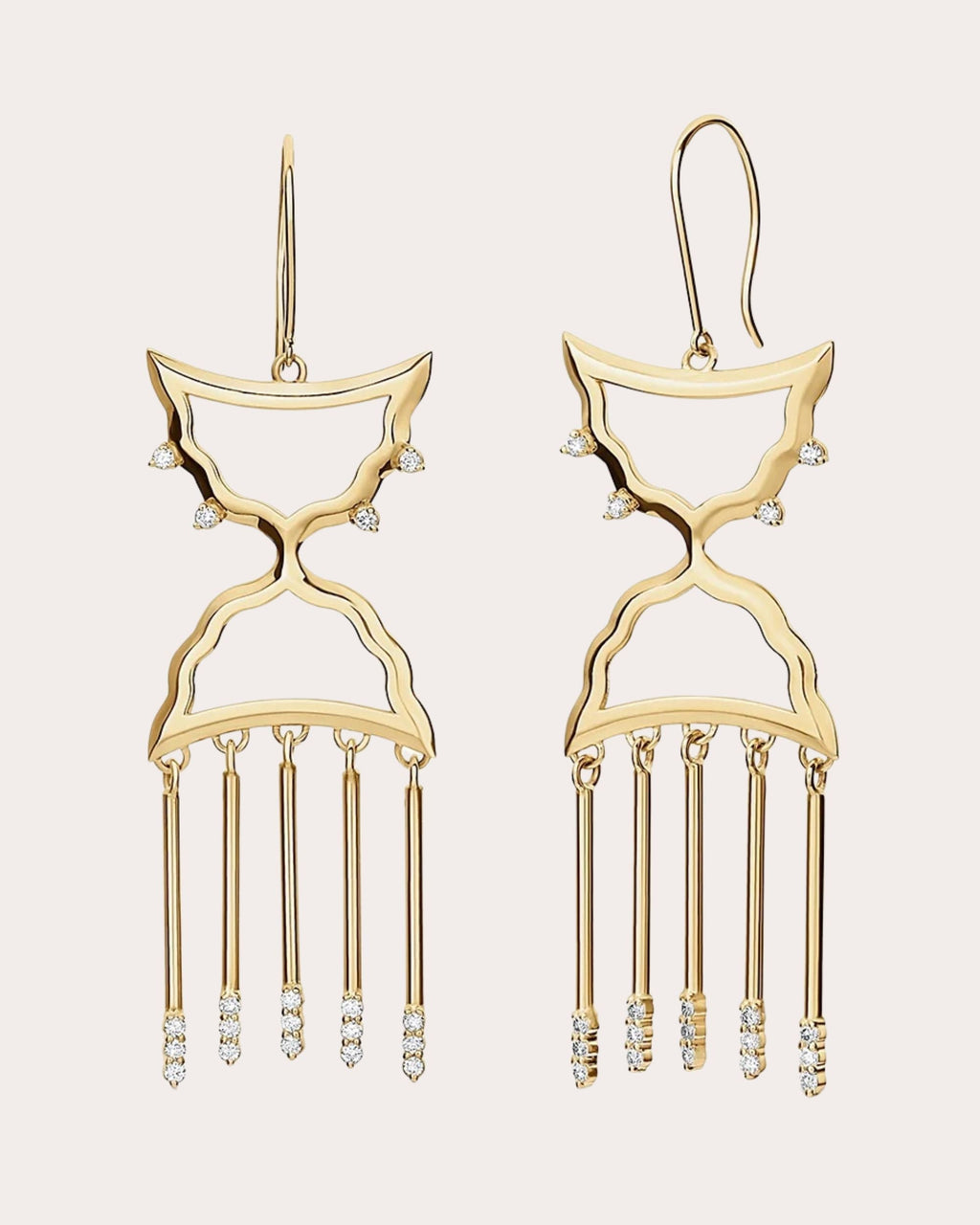 Palace 14K Gold Diamond Hourglass Earrings