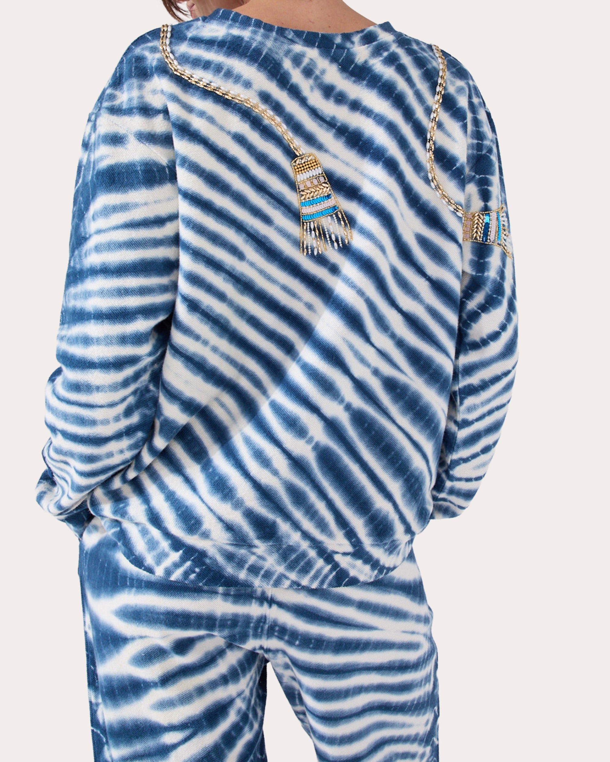 Janis Embellished Printed Cotton Sweatshirt