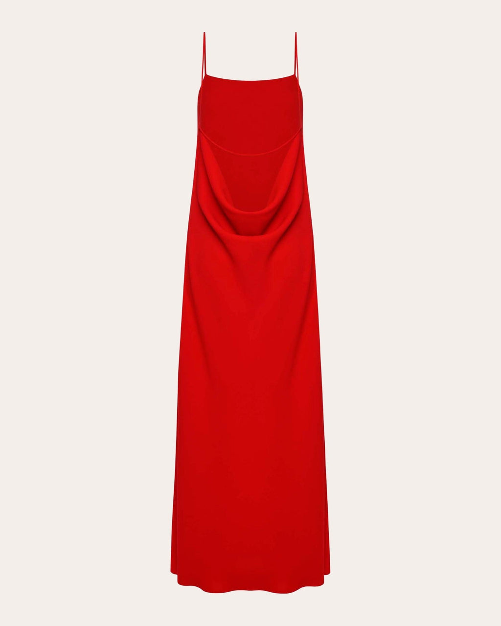 Drape-Back Crepe Maxi Dress