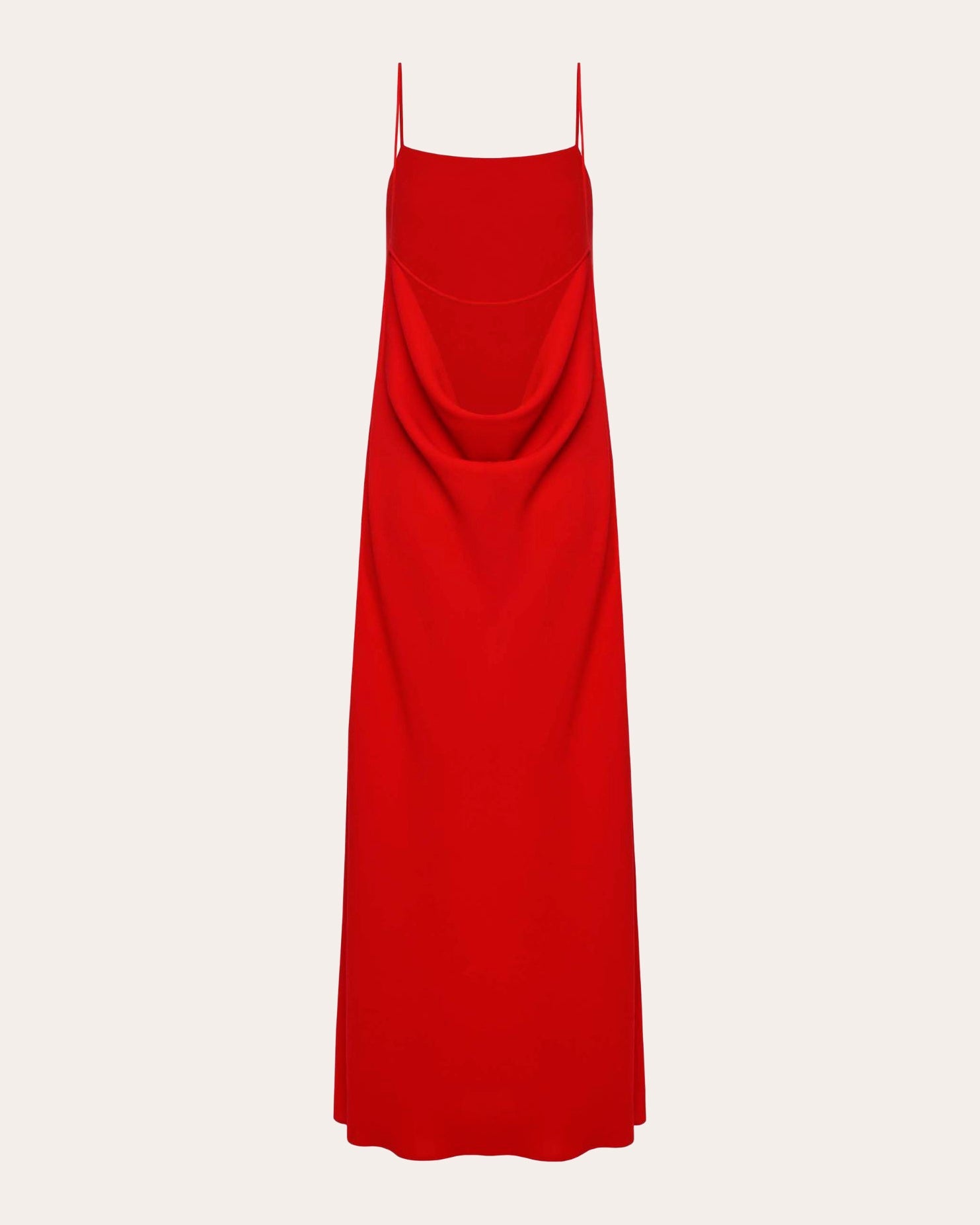 Drape-Back Crepe Maxi Dress