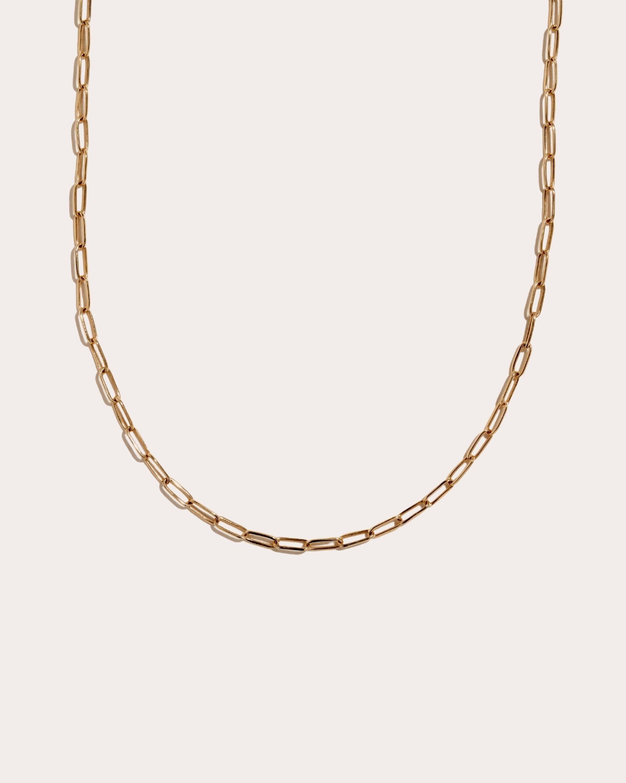 18" 14K Gold Paperclip Chain Necklace
